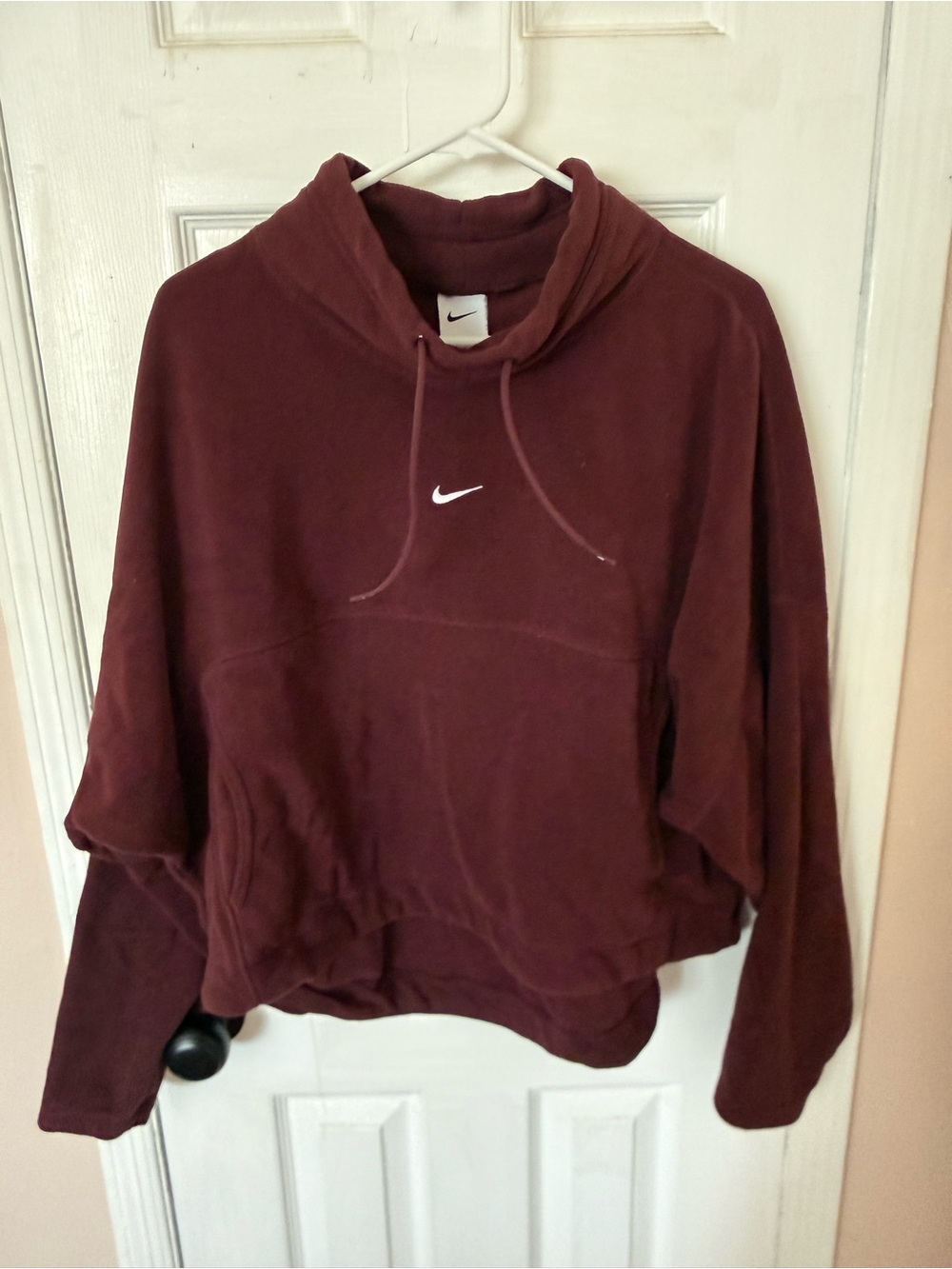 Nike Women's Maroon Pullover Hoodie Sweatshirt LG